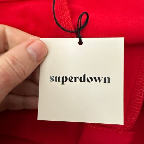 NWT Superdown Front Pleat Pant Trousers Red Medium - Picture 8 of 12